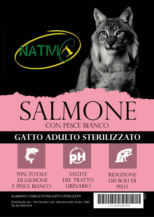 Nativic Grain Free gatto Adulto Sterilizzato Salmone e pesce bianco