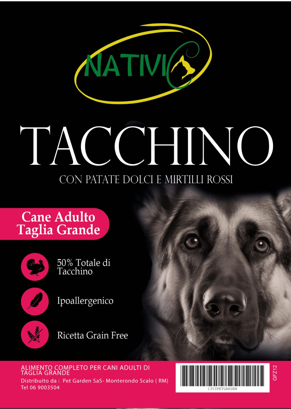 Nativic Tacchino Grain Free Taglia Grande