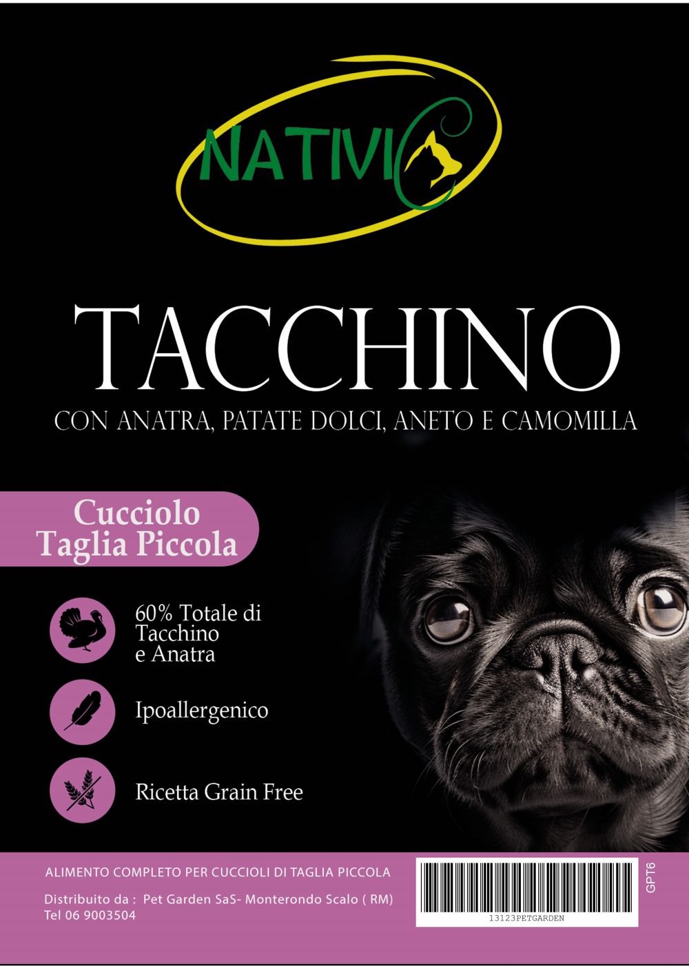 Nativic Tacchino Grain Free Cucciolo Taglia Piccola