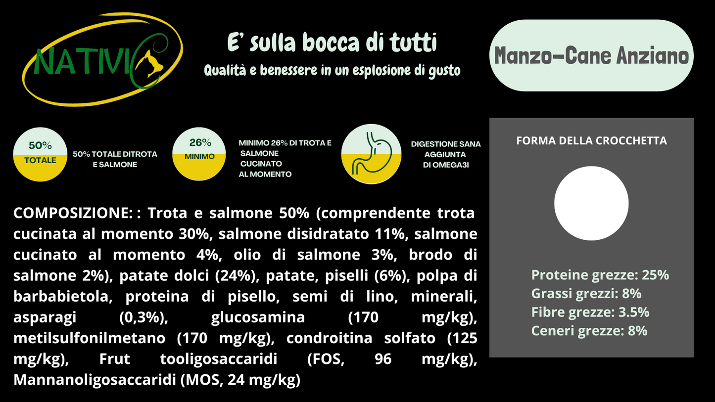 Nativic Trota e salmone Grain Free Anziano