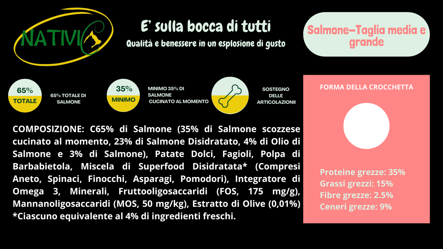Nativic Superfood Salmone taglia media e grande