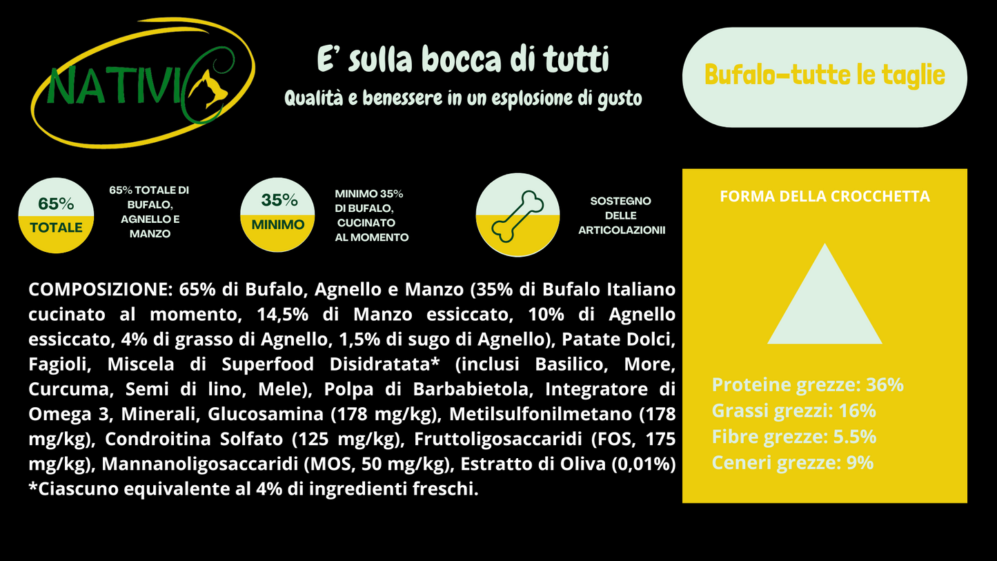 Nativic Superfood Bufalo per tutte le taglie